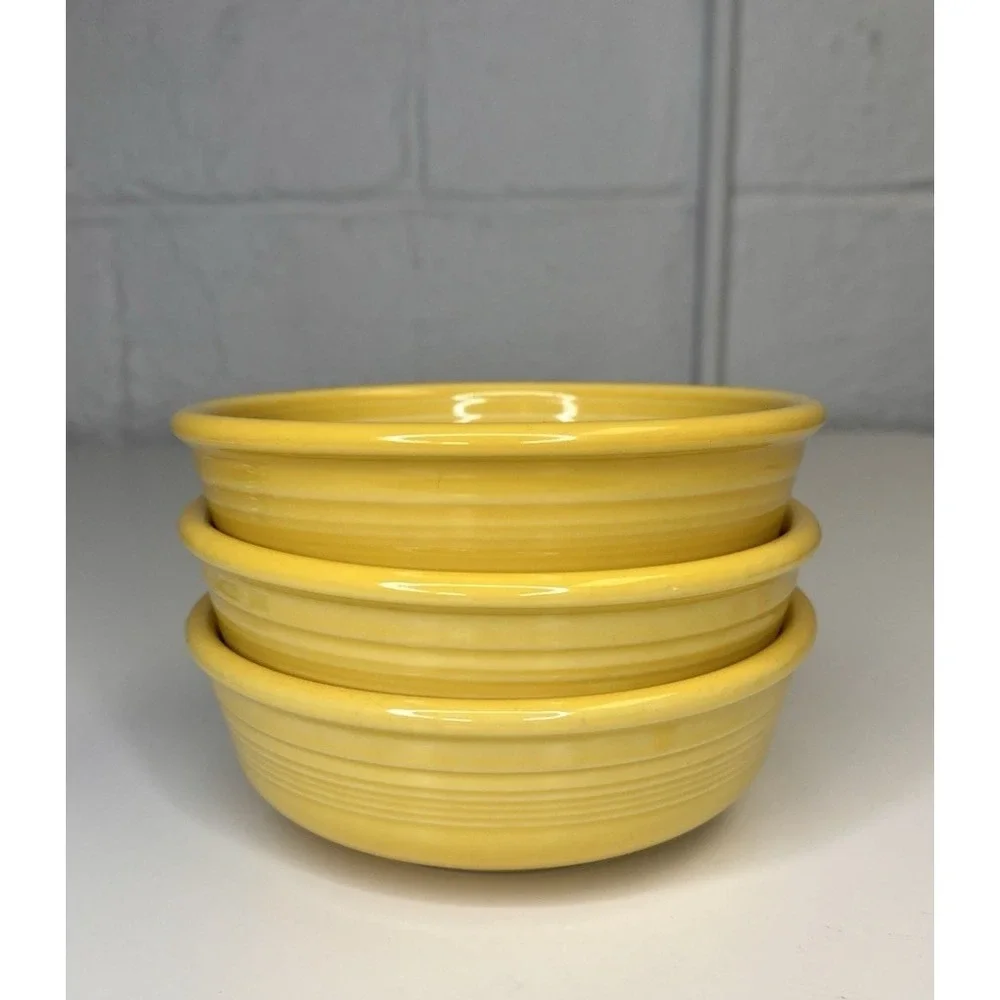 Set Of 3 Fiestaware Original Vintage Yellow (1936-1969) - 5.5